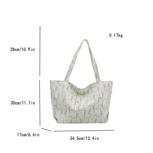 Medium Nylon Classic Style Sewing Thread Square Zipper Chic Floral Tote Bag - Picture 12 of 12